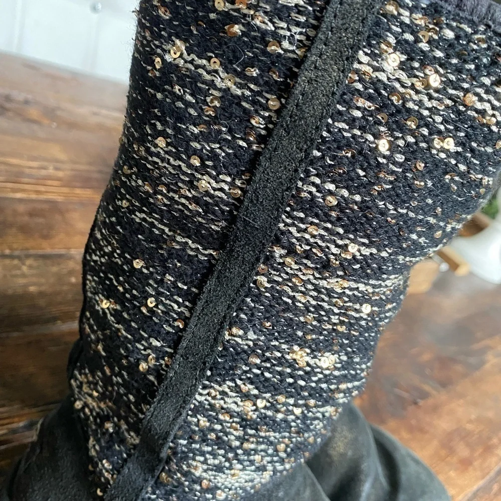 UGG Camaya Knit Sequin Suede Boots